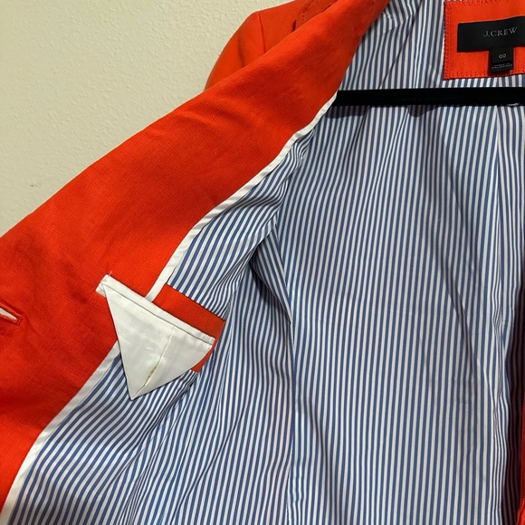 100% Linen Jcrew Blazer in Coral Orange - Picture 4 of 7